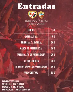Cartel de precio para el partido ante el Almería
