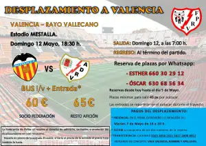 Cartel del viaje a Valencia de la Federación de Peñas