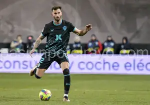 Leo Baptistao durante el partido de la pasada temporada en Vallecas