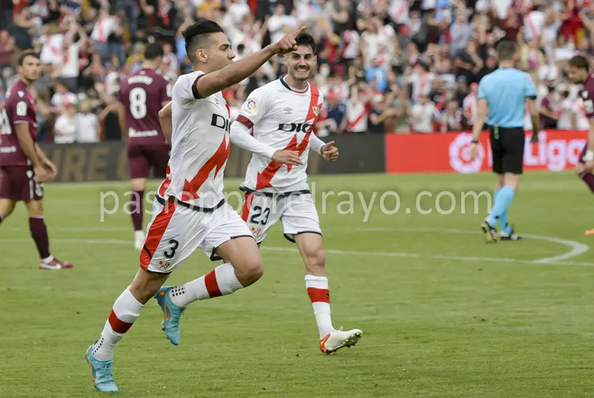 Falcao celebrando el gol del empate ante la Real Sociedad.
