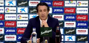 Unai Emery, en la rueda de prensa del Villarreal - Rayo