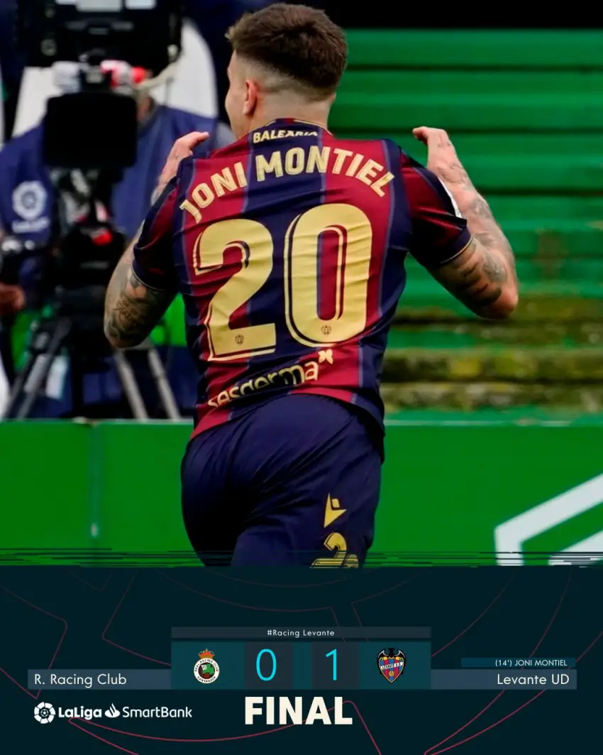 Joni Montil marcó un golazo en la victoria del Levante ante el Racing