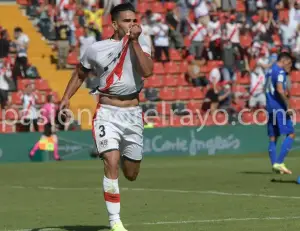 Falcao, en la celebración de su primer gol con el Rayo Vallecano