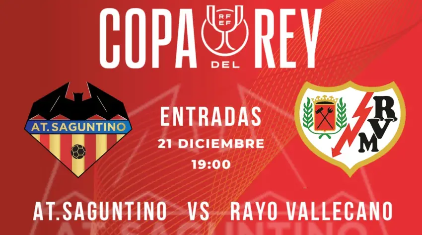 Cartel de entradas del Atlético Saguntino - Rayo Vallecano