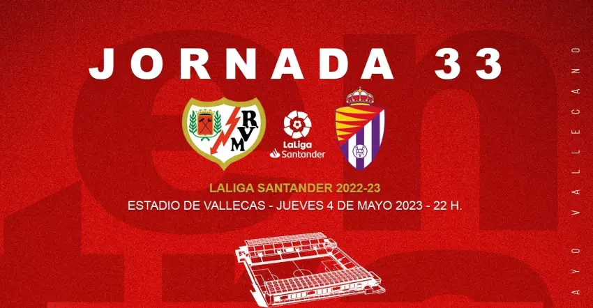 Cartel promocional del partido Rayo Vallecano - Valladolid