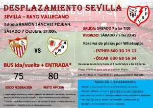 Cartel anunciando viaje a Sevilla